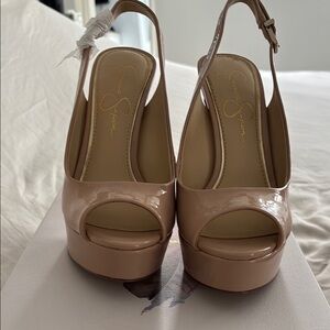 Jessica Simpson Tan Platform High Heel Shoes
